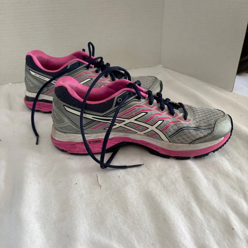 ASICS GT 2000 Women's Running‎ Shoes Grey Pink Navy Size 8.5 T757N